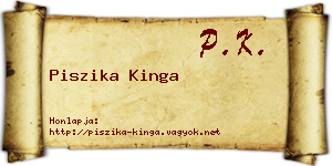 Piszika Kinga névjegykártya